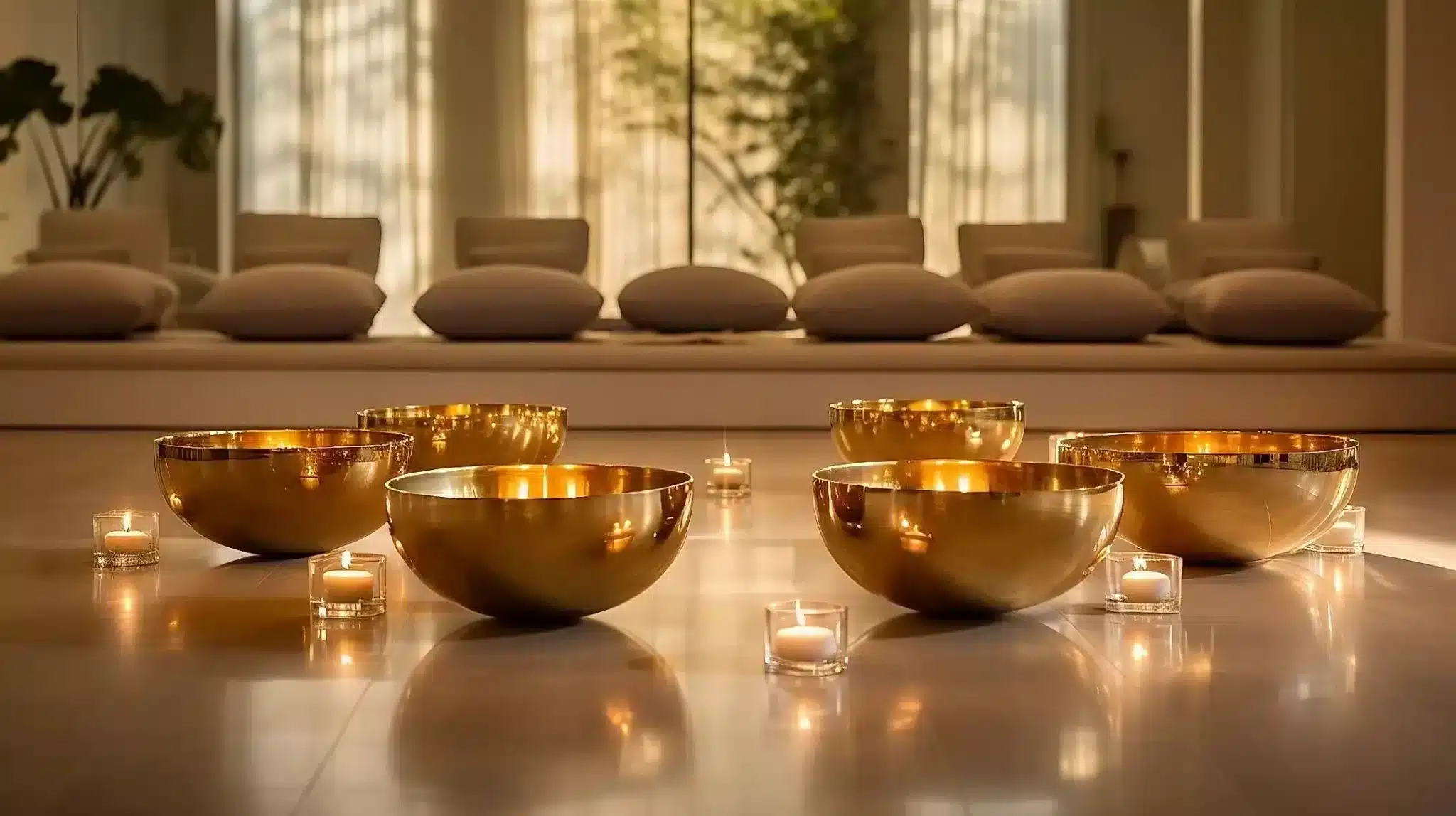 A tranquil meditation space adorned candles transformed