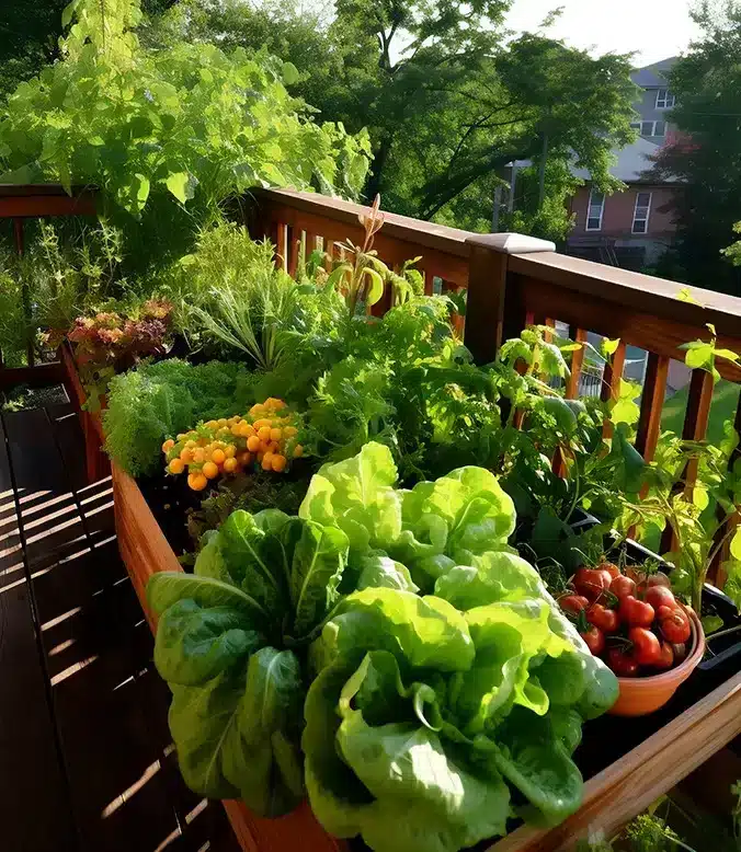 Sustainable Living: 7 Powerful Steps to Make a Positive Impact Today! 2 sustainable living- lush balcony garden for healthy eating