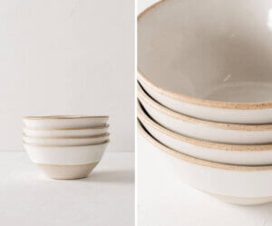 Minimal Bowl | Stoneware Bowl 5 a collage of white Minimal Stoneware Bowl