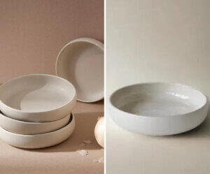 Stoneware Pasta Plate - GHARYAN Ceramic Salad Plates 4 a collage of Stoneware Pasta Plate